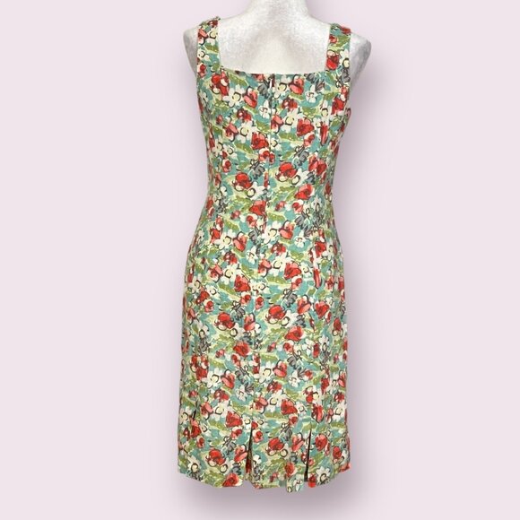 Manoukian Collection Women's Sheath Dress Green Floral Sleeveless Size Medium - Picture 2 of 11